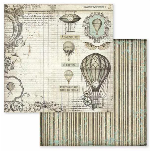 Kétoldalas papír - Voyages Fantastiques air balloon