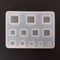Professzionális szilikon öntőforma, átlátszó, négyzetek 6,6 x 8,6 x 1,6 cm 5 db/