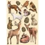 Színes fafigura A5 - Romantic Cozy winter animals Színes fafigura A5 - Romantic Cozy winter animals