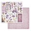 Scrapbooking kétoldalas papír - Lavender elements Scrapbooking kétoldalas papír - Lavender elements