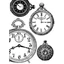 Dekupázs rizspapír A4csom. - Black and white clocks Dekupázs rizspapír A4csom. - Black and white clocks